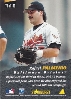 1996 Pinnacle - Starburst Artist's Proofs #73 Rafael Palmeiro Back