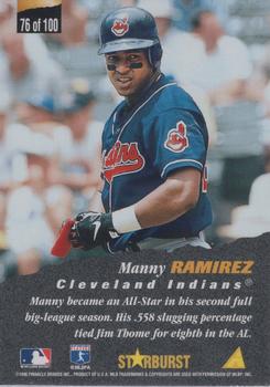 1996 Pinnacle - Starburst Artist's Proofs #76 Manny Ramirez Back