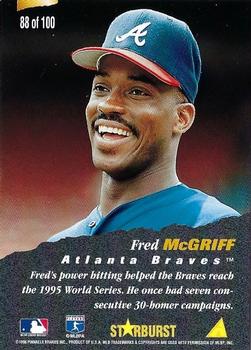 1996 Pinnacle - Starburst Artist's Proofs #88 Fred McGriff Back