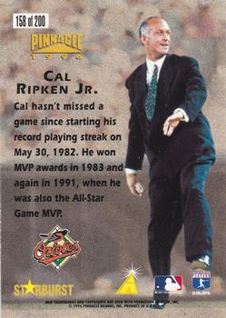 1996 Pinnacle - Starburst Artist's Proofs #158 Cal Ripken Jr. Back
