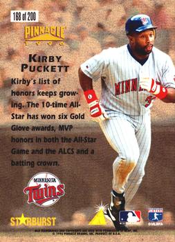 1996 Pinnacle - Starburst Artist's Proofs #168 Kirby Puckett Back