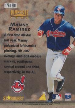 1996 Pinnacle - Starburst Artist's Proofs #178 Manny Ramirez Back