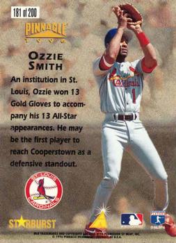 1996 Pinnacle - Starburst Artist's Proofs #181 Ozzie Smith Back