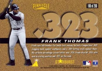 1996 Pinnacle - Starburst Artist's Proofs #198 Frank Thomas Back