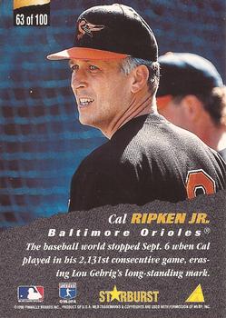 1996 Pinnacle - Starburst Artist's Proofs #63 Cal Ripken Jr. Back