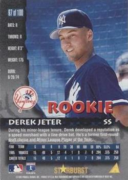 1996 Pinnacle - Starburst Artist's Proofs #97 Derek Jeter Back
