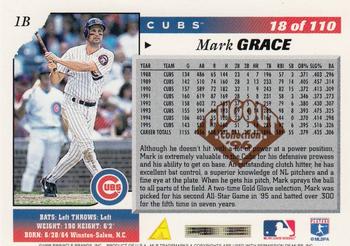 1996 Score - Dugout Collection (Series One) #18 Mark Grace Back