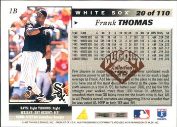 1996 Score - Dugout Collection (Series One) #20 Frank Thomas Back