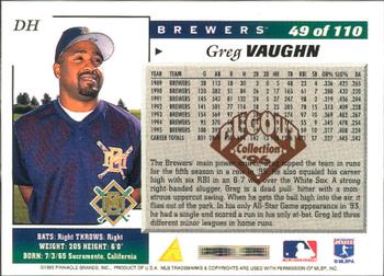 1996 Score - Dugout Collection (Series One) #49 Greg Vaughn Back
