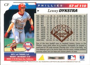 1996 Score - Dugout Collection (Series One) #57 Lenny Dykstra Back