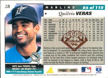 1996 Score - Dugout Collection (Series One) #64 Quilvio Veras Back