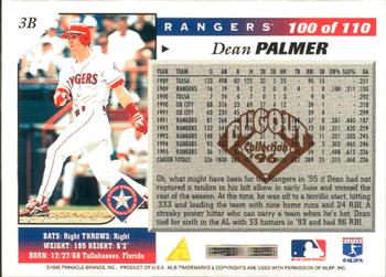 1996 Score - Dugout Collection (Series One) #100 Dean Palmer Back