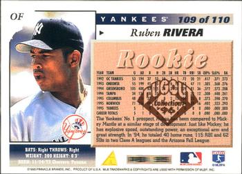 1996 Score - Dugout Collection (Series One) #109 Ruben Rivera Back