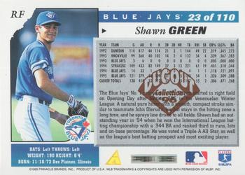1996 Score - Dugout Collection Artist's Proofs (Series One) #23 Shawn Green Back