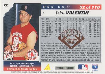 1996 Score - Dugout Collection Artist's Proofs (Series One) #32 John Valentin Back