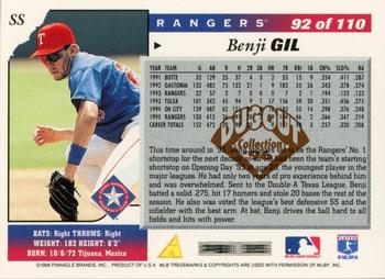 1996 Score - Dugout Collection Artist's Proofs (Series One) #92 Benji Gil Back