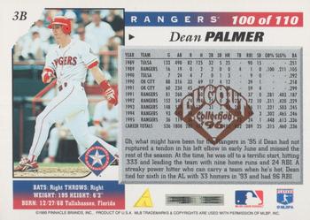 1996 Score - Dugout Collection Artist's Proofs (Series One) #100 Dean Palmer Back