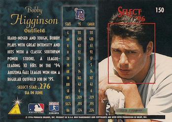 1996 Select - Artist's Proofs #150 Bobby Higginson Back