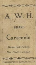 1910 A.W.H. Caramels Virginia League #NNO Tom Guiheen Back