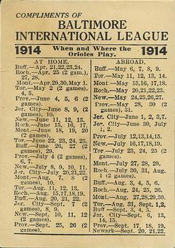 1914 Baltimore News Baltimore Orioles/Terrapins #NNO George Twombly Back