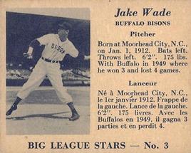 1950 Big League Stars (V362) #3 Jake Wade Front
