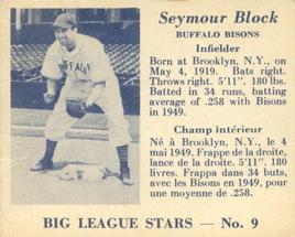 1950 Big League Stars (V362) #9 Seymour Block Front