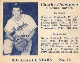 1950 Big League Stars (V362) #18 Charlie Thompson Front