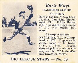 1950 Big League Stars (V362) #29 Boris Woyt Front