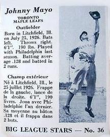 1950 Big League Stars (V362) #36 Johnny Mayo Front