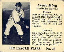 1950 Big League Stars (V362) #26 Clyde King Front