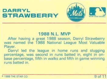 1989 Star Darryl Strawberry Blue #9 Darryl Strawberry Back