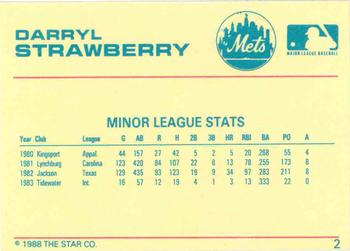 1989 Star Darryl Strawberry Purple #2 Darryl Strawberry Back