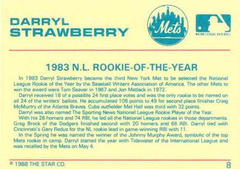 1989 Star Darryl Strawberry Purple #8 Darryl Strawberry Back