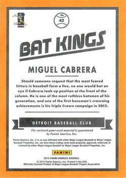 2015 Donruss - Bat Kings #42 Miguel Cabrera Back