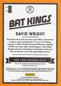 2015 Donruss - Bat Kings #33 David Wright Back