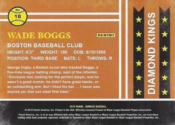 2015 Donruss - All-Time Diamond Kings Press Proofs Silver #18 Wade Boggs Back