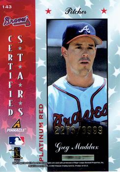1997 Pinnacle Totally Certified #143 Greg Maddux Back