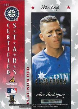 1997 Pinnacle Totally Certified #144 Alex Rodriguez Back