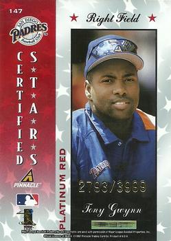 1997 Pinnacle Totally Certified #147 Tony Gwynn Back