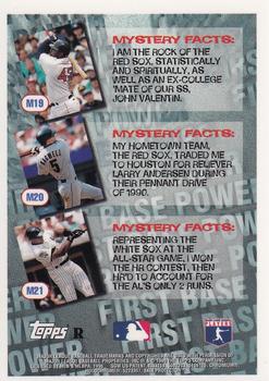 1996 Topps - Mystery Finest Refractors #M20 Jeff Bagwell Back