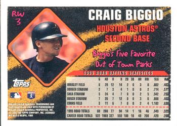 1996 Topps - Road Warriors #RW3 Craig Biggio Back