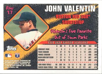 1996 Topps - Road Warriors #RW17 John Valentin Back