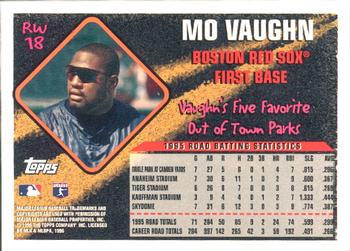 1996 Topps - Road Warriors #RW18 Mo Vaughn Back