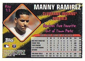 1996 Topps - Road Warriors #RW13 Manny Ramirez Back
