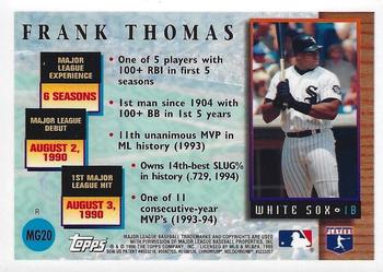 1996 Topps Chrome - Masters of the Game Refractor #MG20 Frank Thomas Back