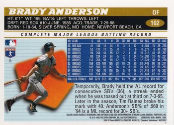 1996 Topps Chrome - Refractors #102 Brady Anderson Back