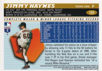 1996 Topps Chrome - Refractors #143 Jimmy Haynes Back