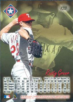 1997 Ultra #133 Rusty Greer Back