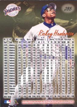 1997 Ultra #285 Rickey Henderson Back