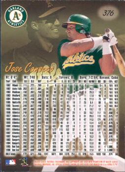 1997 Ultra #376 Jose Canseco Back